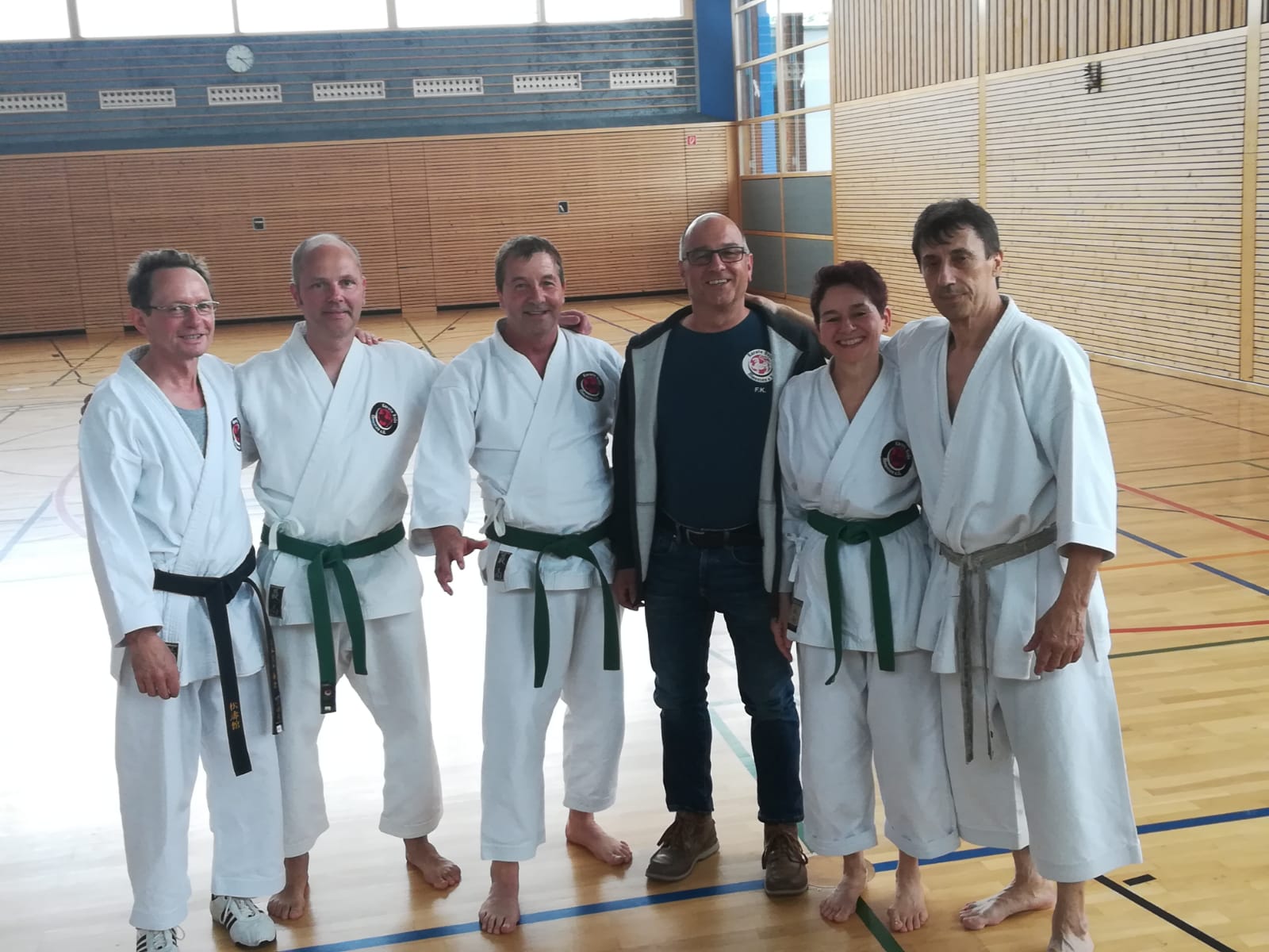 Teilnehmer des Karate-Lehrgangs mit  Efthimios am 4. Mai 2019 in Laupheim